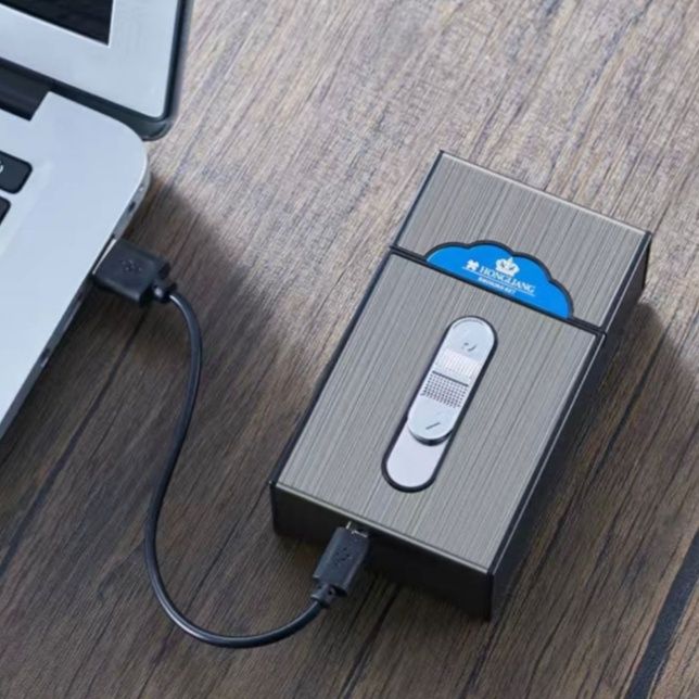 Зажигалка usb+портсигар