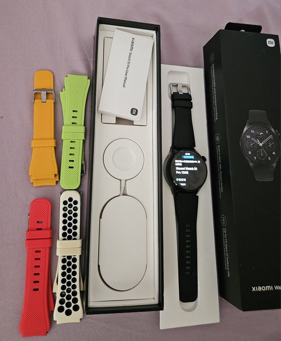 Xiaomi Watch S1 Pro – Без забележки, пълен комплект + 4 допълнителни каишки