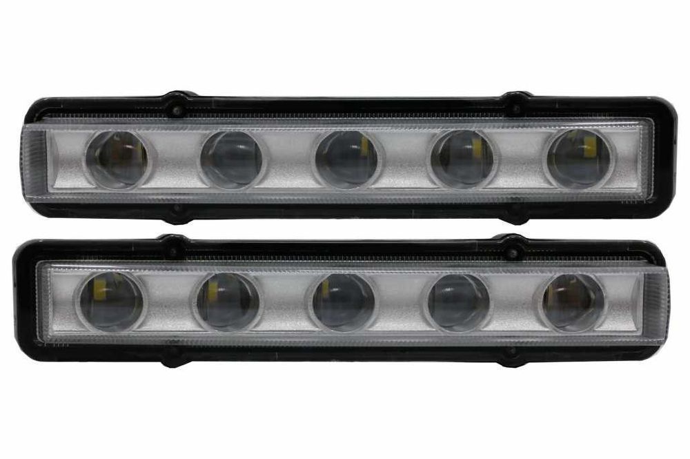 Carcase faruri Albe cu Lumini de zi G-class W463 (1989-2012) G65 Look