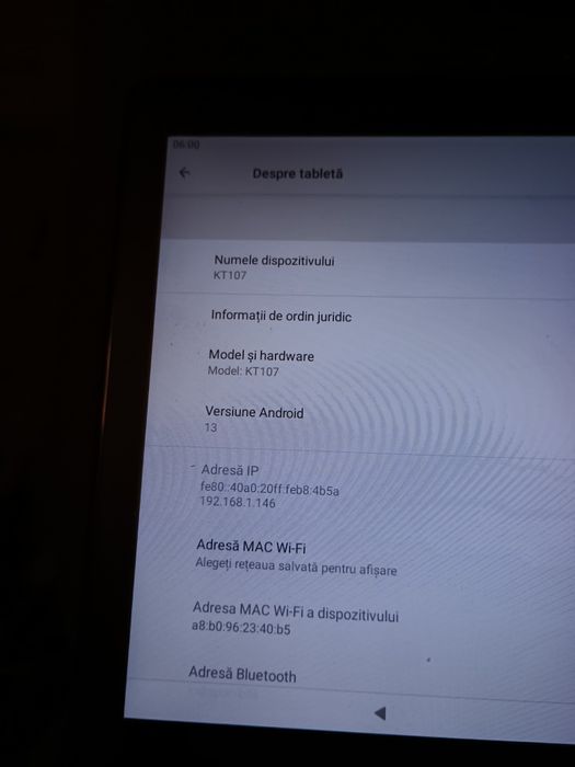 Tableta Android 13 model KT107
