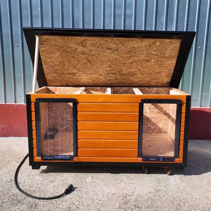 Cusca Caine Dubla Izolata Cu Incalzire Profile Antiros Si Perdea PVC