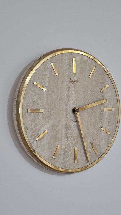 Ceas perete Urgos auriu piatra quartz