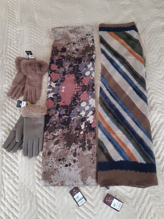 Шал и ръкавици с подплата