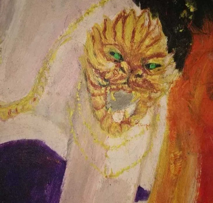 Tablou original ulei pe pânză, Imblanzirea focului