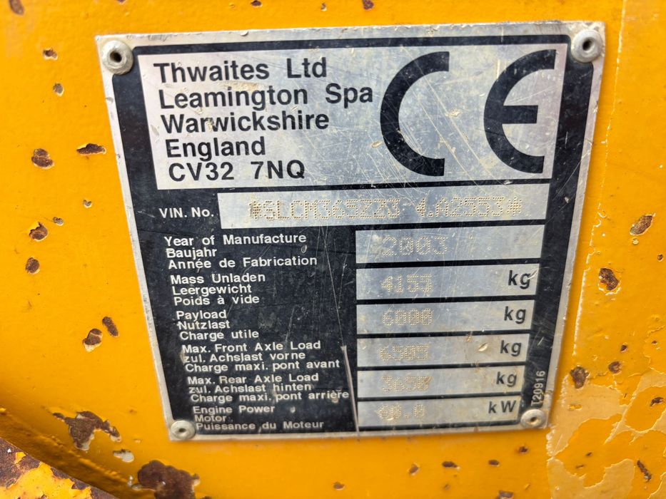 Dumper Thwaites 6T.