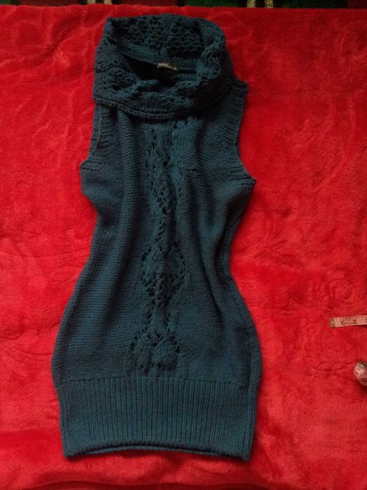 Синя вълнена туника