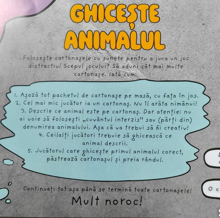 Set 96 cartonase + Album Mega Image (Joc Ghiceste animalul)