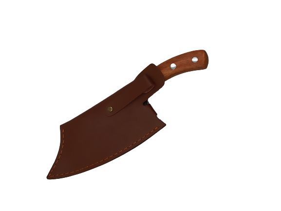 Cutit japonez, forjat manual, 26 cm, husa piele