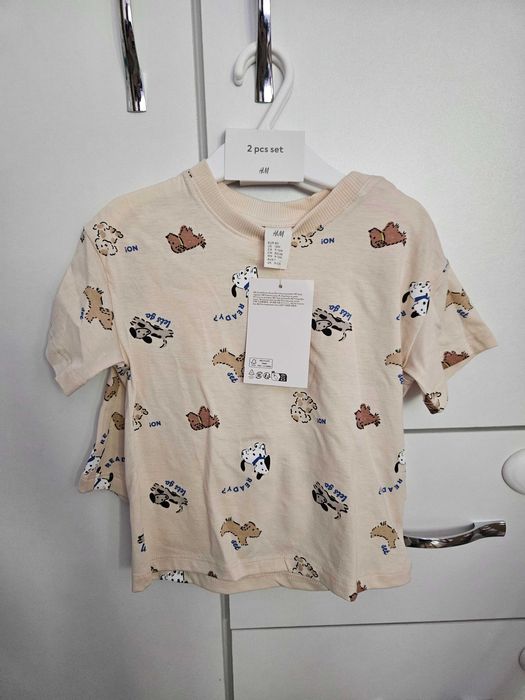 Set tricou si pantaloni scurti H&M, marimea 80, nou