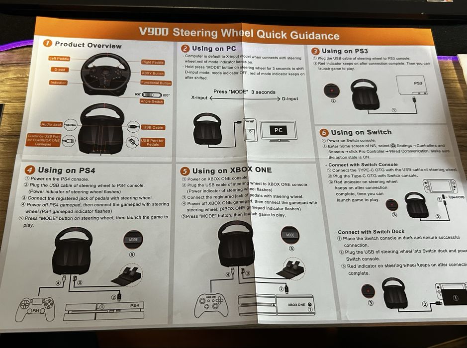 Игровой руль PXN V900