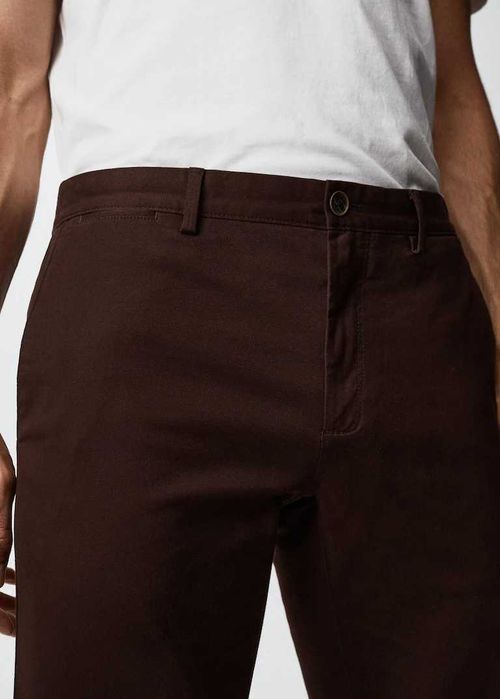 Pantaloni chino slim fit din serj  - 40 | culoare rosu vin