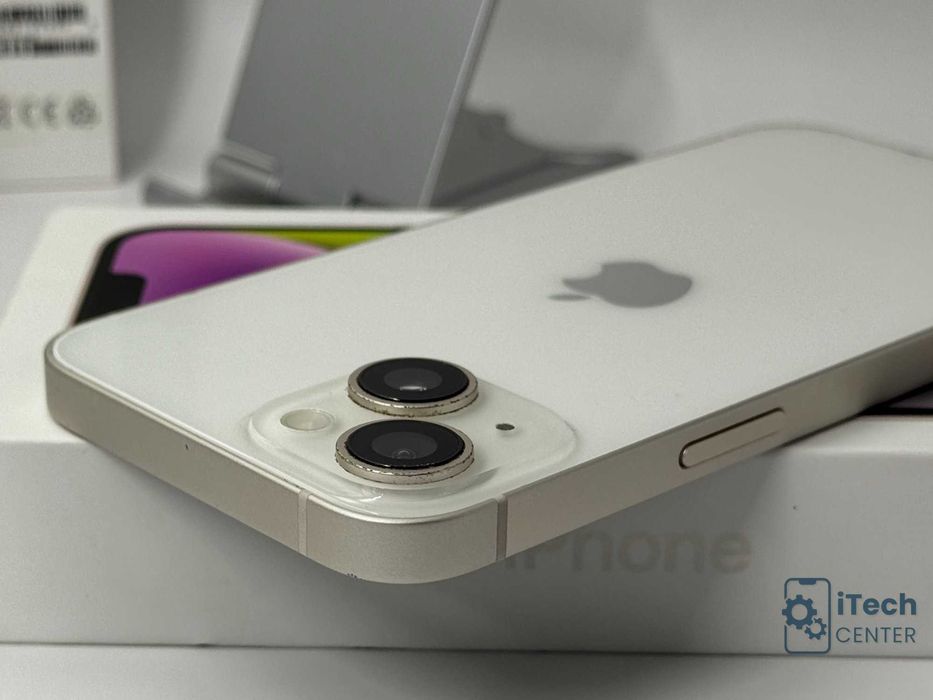 iPhone 14, 128GB, White, 100% батерия, КАТО НОВ, 1г. ГАРАНЦИЯ!