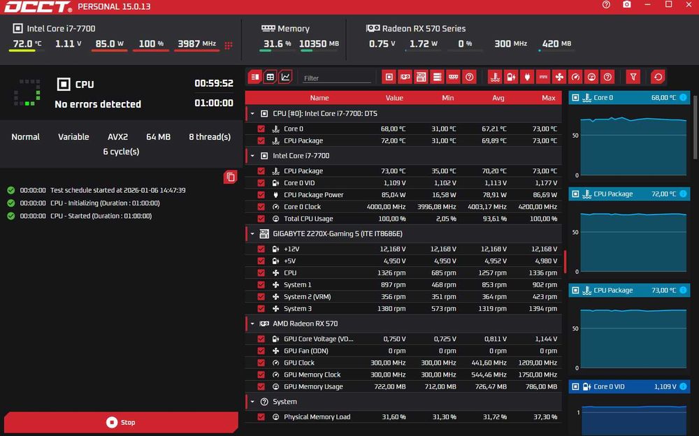 Компютър i7-7700, 32GB DDR4, RX 570 8gb
