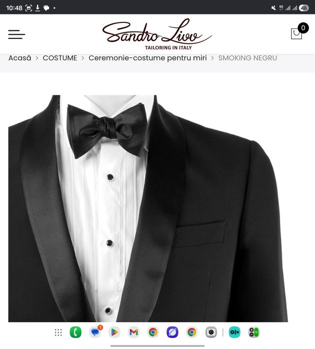 Costum Smoking de mire sau de gala, deosebit, made in Italy, Cerruti