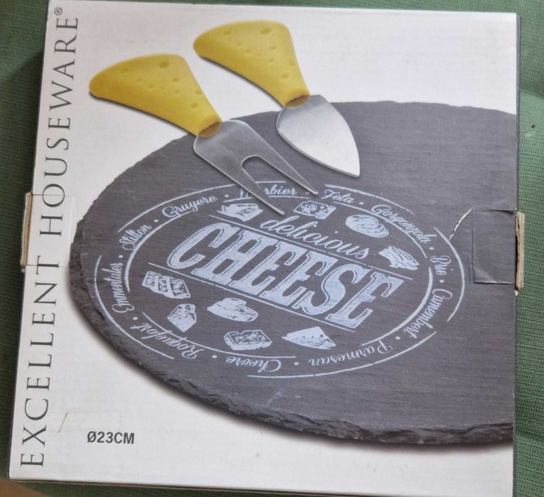 Platou de branzeturi excellent houseware 23cm+2 cutite