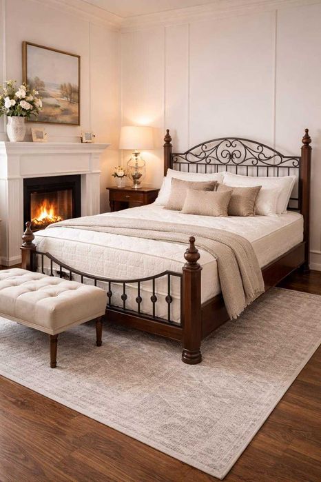 QUEEN SIZE pat dormitor in perfecta stare cu saltea