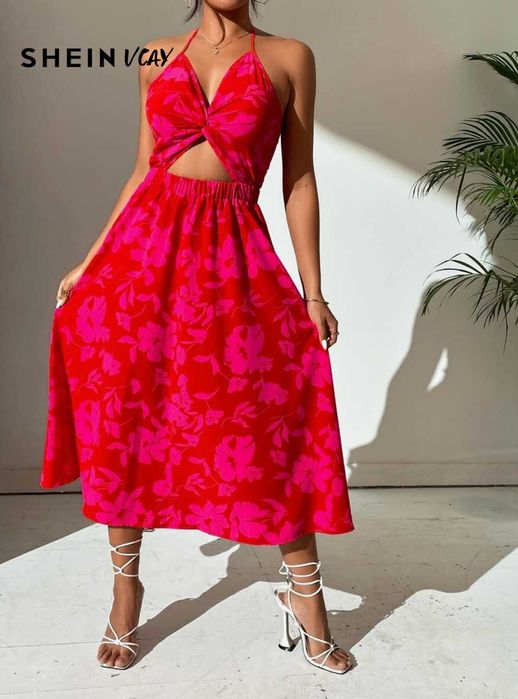 [Shein] Червено-розова лятна рокля