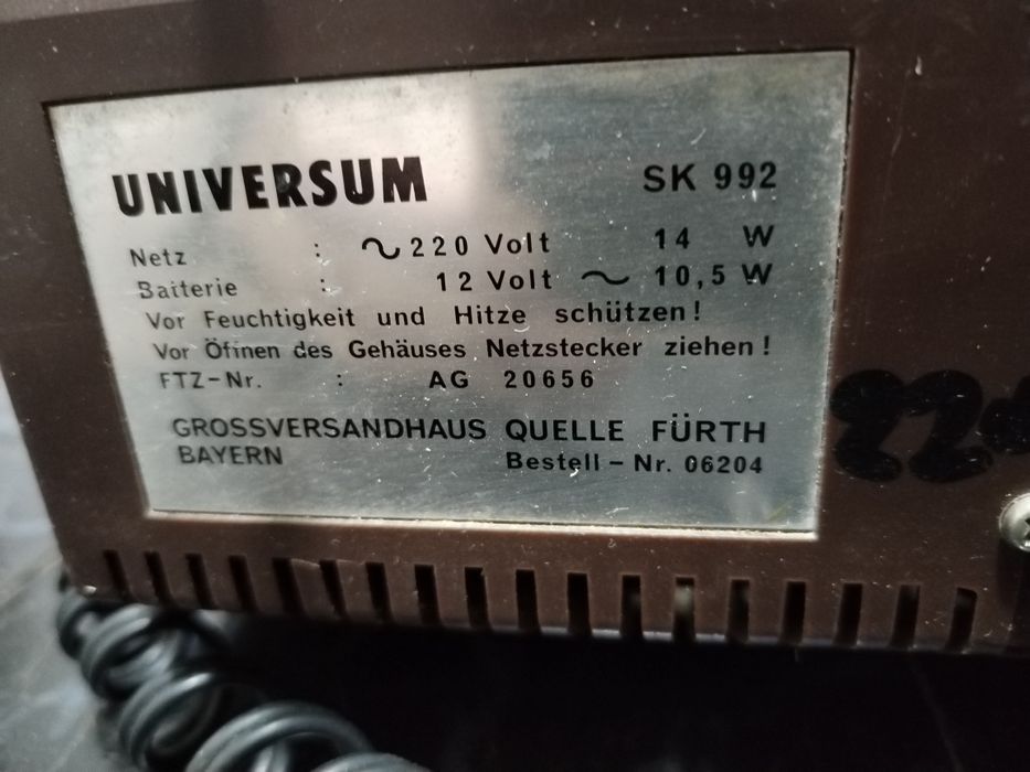 Universum Aiwa tv cu tub alb negru