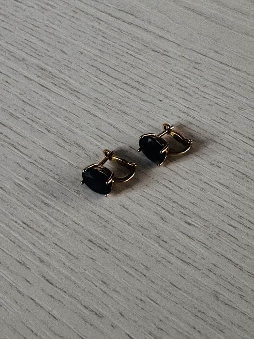 Set aur 14K cu safir sintetic - inel + cercei + medalion 7gr