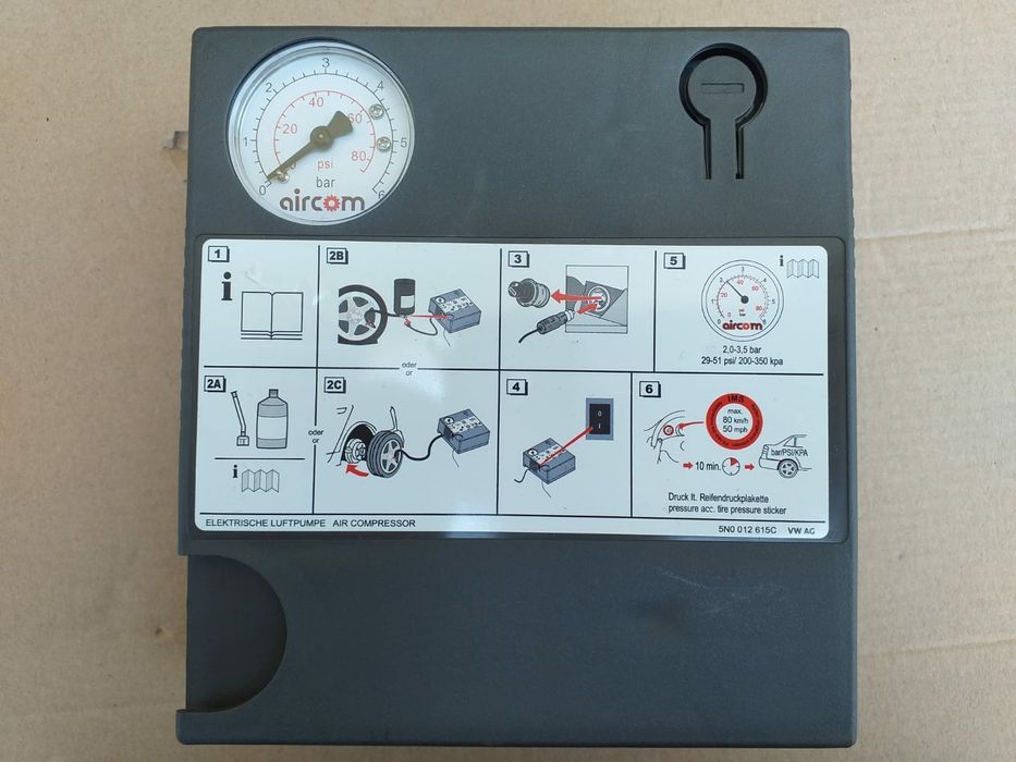 Kit pana Compresor auto umflat roti+solutie+husa originale skoda audi