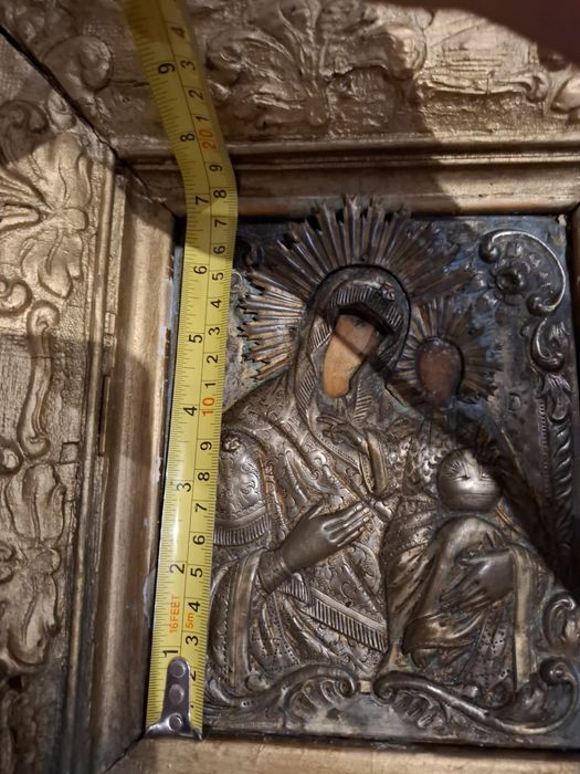 Icoană interbelică Maica Domnului cu pruncul în brațe