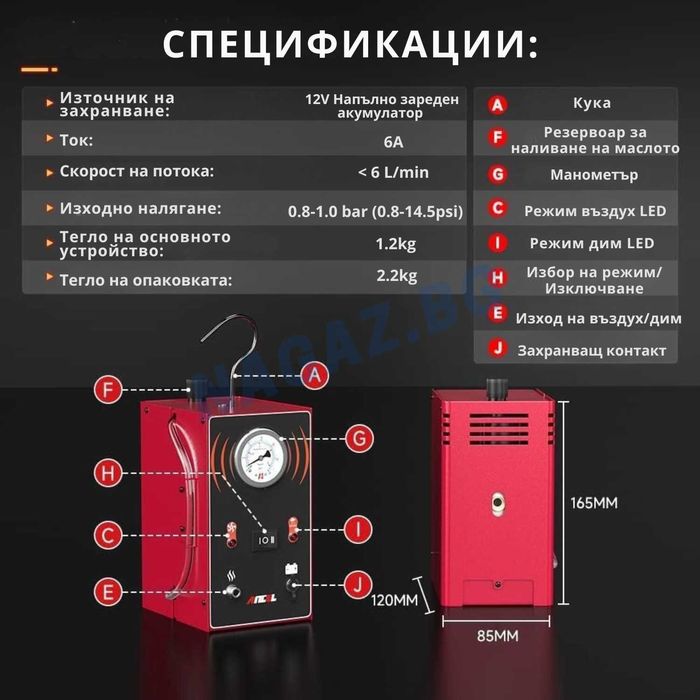 Пушек Машина За АвтоДиагностика/ДимоГенератор/ ANCEL S200 /Тест Турбо