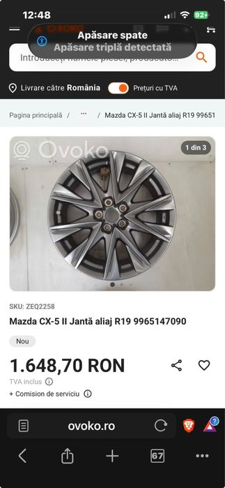 Vand 4 jante originale Mazda CX5