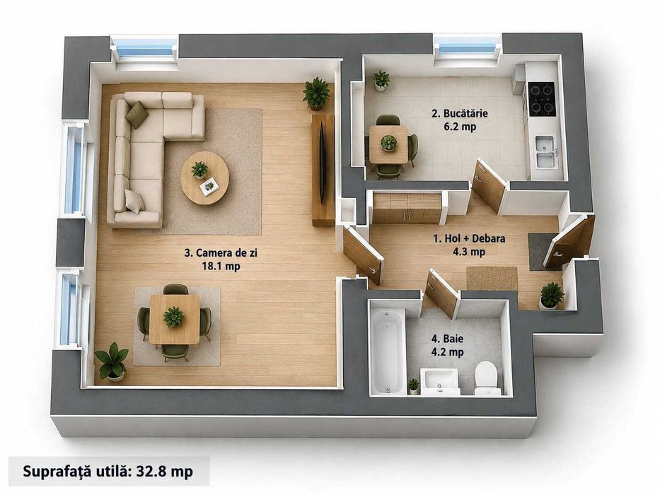OCAZIE !! ZERO Comision Ap 1 CD, 33 mp bl 2022 200 ml de bd. Poitiers + loc parcare