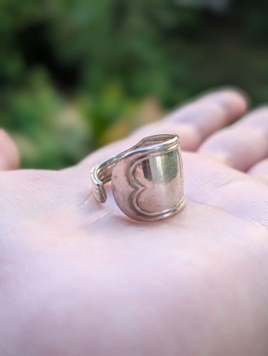 Vechi inel masiv din argint de 925, handmade