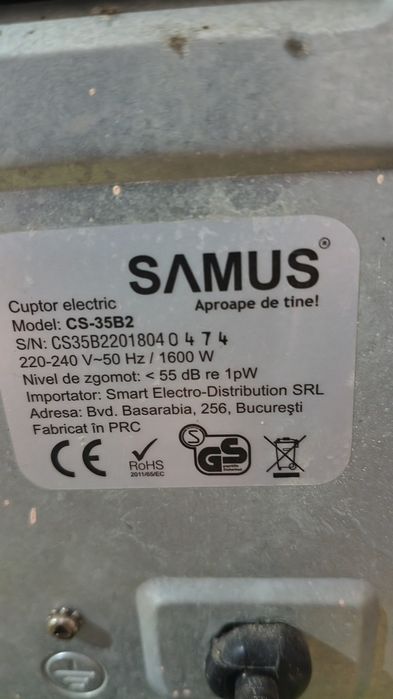 Cuptor electric Samus 35L, 1600W,