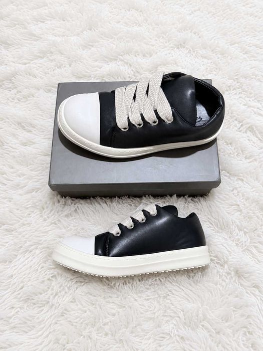 Rick Owens Jumbo Laces Low Negru/Alb – Mărimi 42, 43, 44