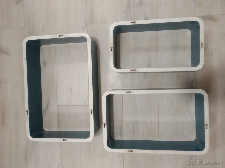 Рафтове, етажерки, син, комплект от 3,