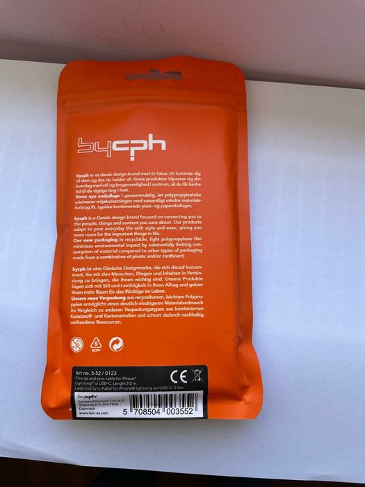 Cablu iphone usb C lightning brend Danemarca,lung 2 m.