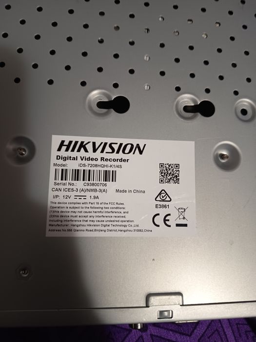 DVR hikvision 8 canale