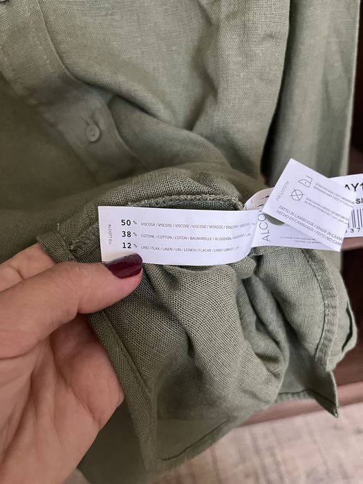 Cămașă damă, mărimea S, culoare kaki – stare impecabilă cu in in compoziție