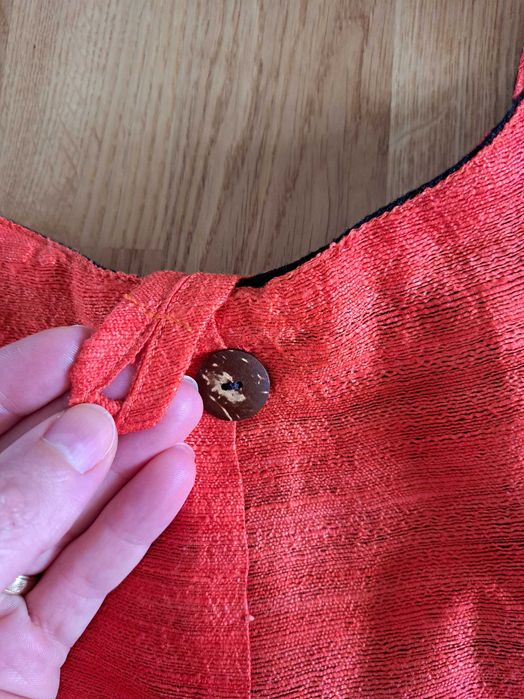 Geanta umar boho, matase Thailanda, portocalie, textil