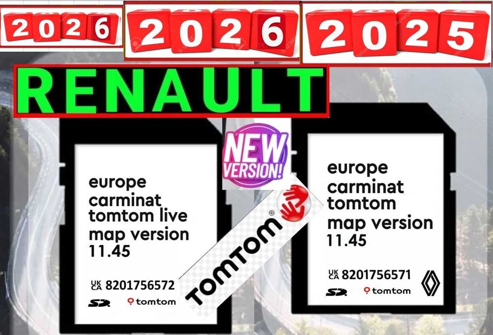 SD card 2026 Рено навигация карта TomTom /Carminat LIVE/R-LINK/RENAULT