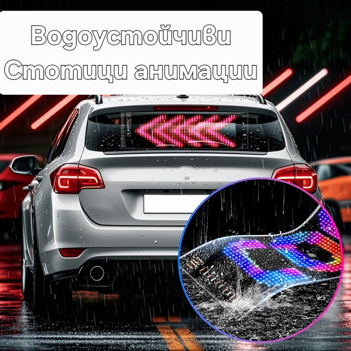 Гъвкава лед лента за камиони и автомобили 38/12 см.Лед очи. Лед панел
