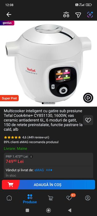 Multicooker și accesoriu Tefal Cook4me