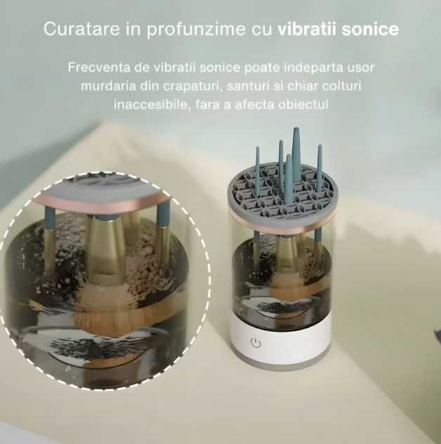 Aparat pentru curatarea si uscarea pensulelor de machiaj