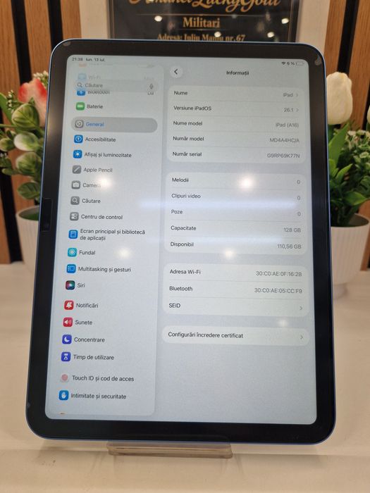Ipad A16 128GB / 6GB RAM 100% Baterie  + Pen Garantie!#56833