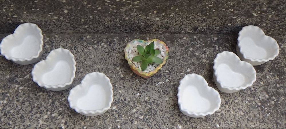 Гипсови кашпи декорирани със растения