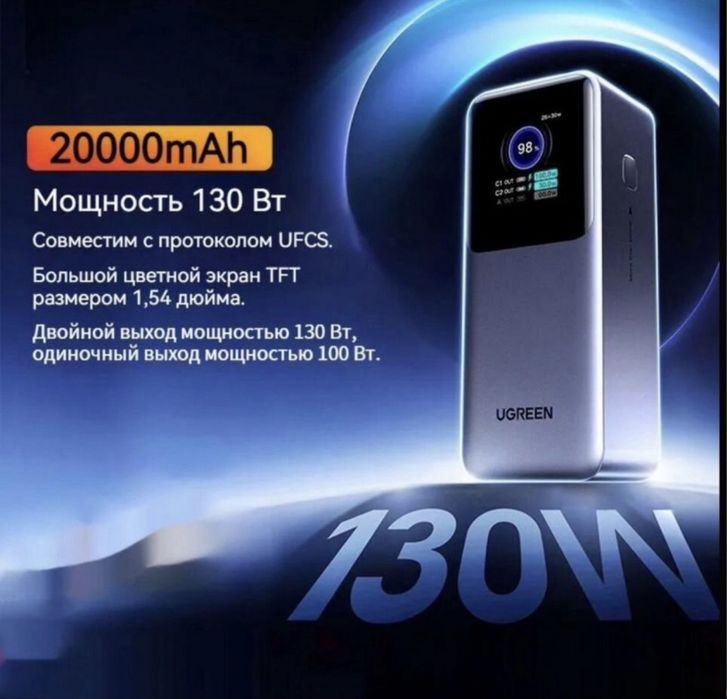 Power bank Ugreen Nexode PB721, 130W 20000mAh