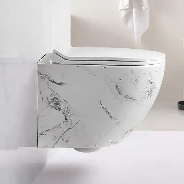 Конзолна тоалетна чиния - бял мрамор