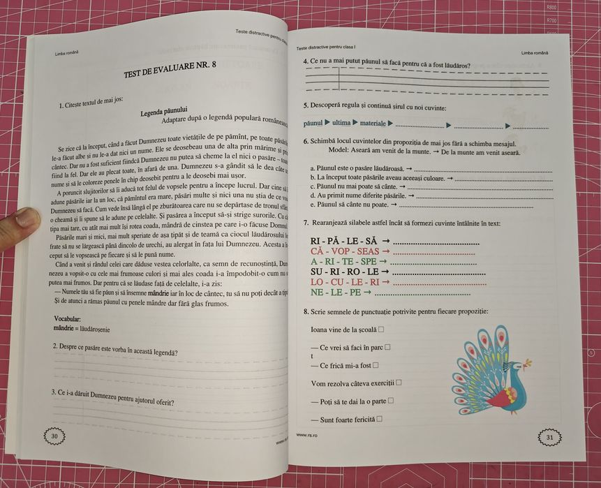 Teste distractive: Limba română și Matematică, clasa I
