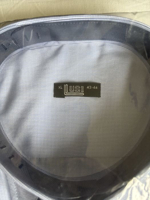 Светлосиня мъжка риза с дълъг ръкав, р-р 43/44 (XL), памук/полиестер