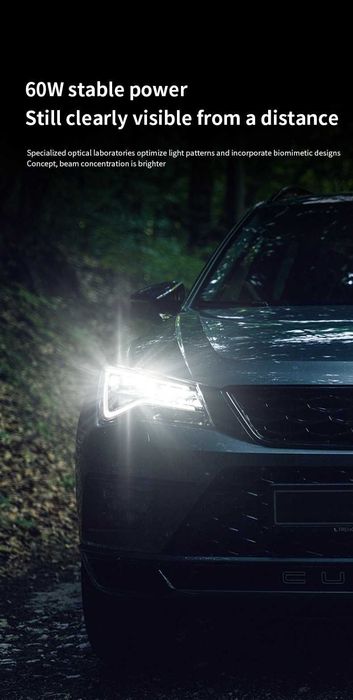 Комплект LED крушки HB4, HB3, H1 или H8 / H9 / H11 12V-24V - 60W, 6500LM, 6000K, CANBUS без грешки