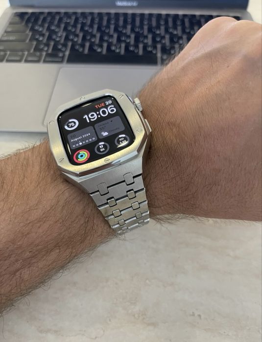 Curea metalica Apple Watch 1/2/3/4/5/6/7/SE/Nike+ - 44 mm, Argintiu