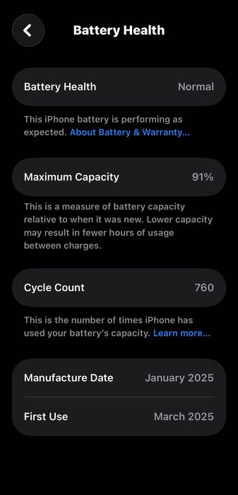 iPhone 16 256GB Black  – Отличен СЪСТОЯНИЕ ! 91% Батерия / Кутия