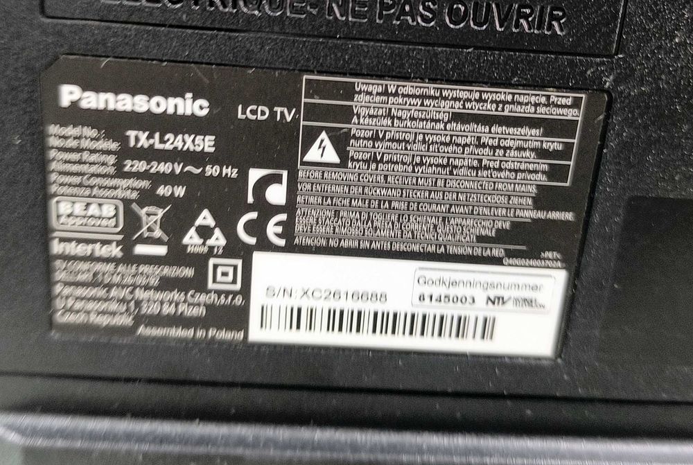 Televizor Panasonic TX-L24X5E - 24 inch/61 cm - Impecabil